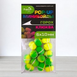 Бойли Dolphin Pop-Ups з гумкою, 6 Х 10мм, Горох-Журавлина